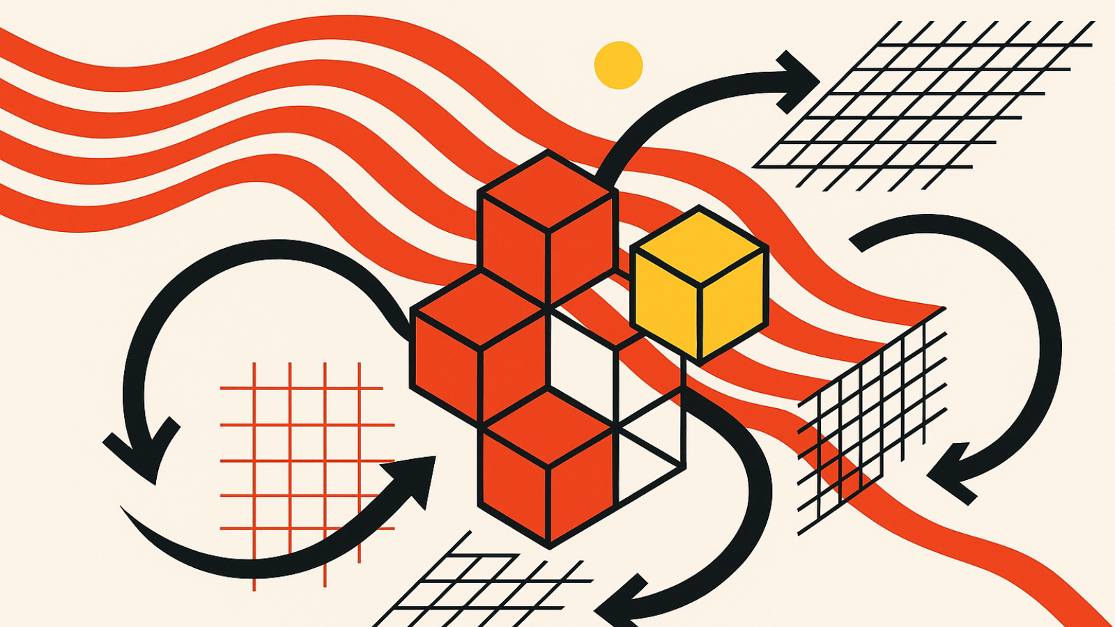 abstract image resembling storage and quantum storage logo