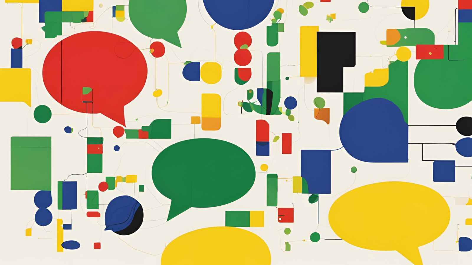 abstract illustration conveying the idea of conversation including thought bubbles